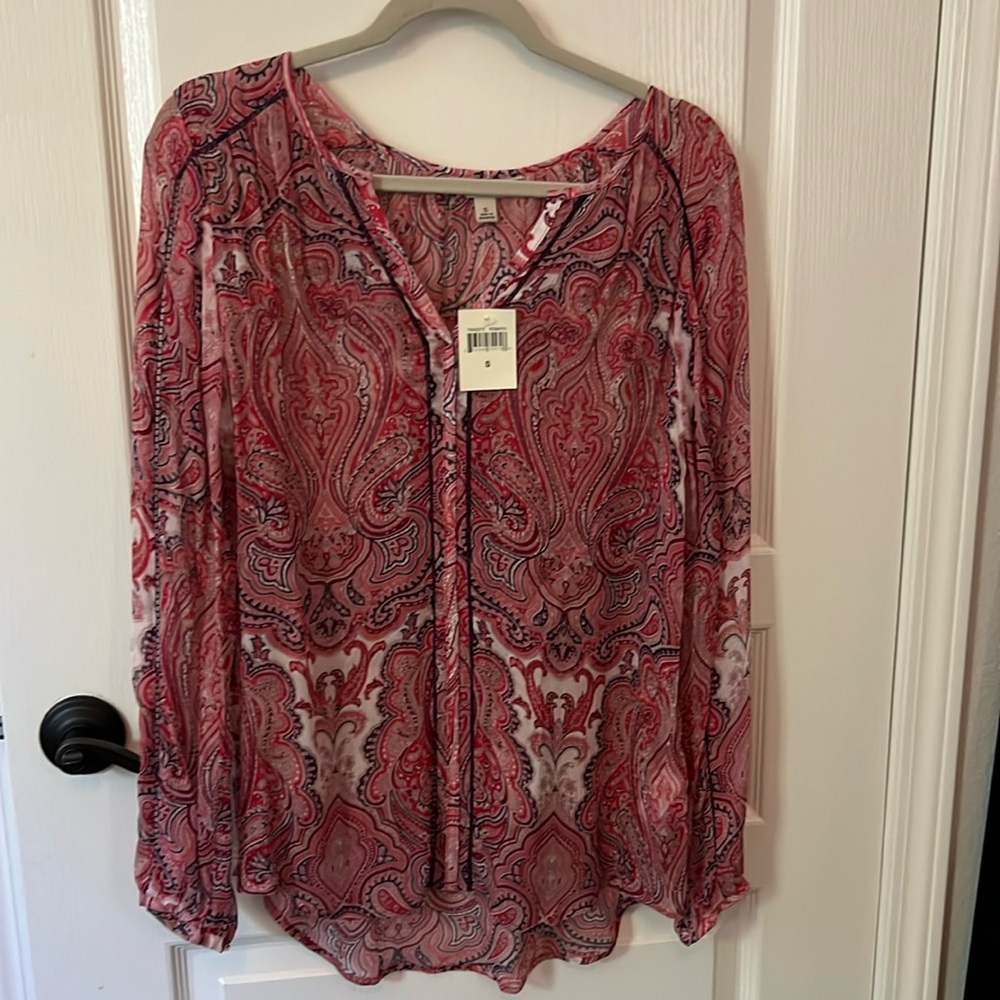 Lucky brand sheer tunic blouse